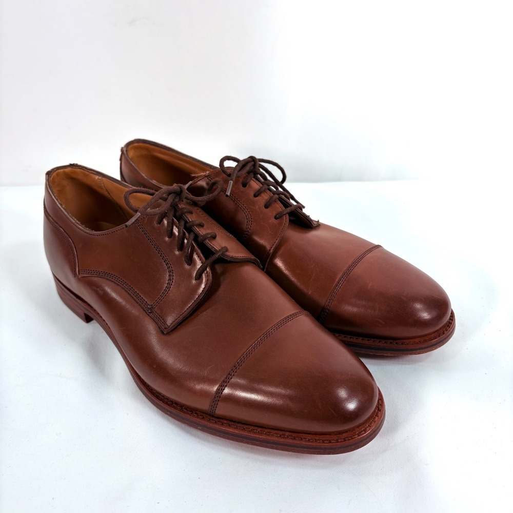 Alfred Sargent J.Crew Derby Shoes Brown Leather Cap Toe England A1379-SP9395 9.5